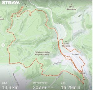 Streckenführung Lorsbacher Berglauf Challenge